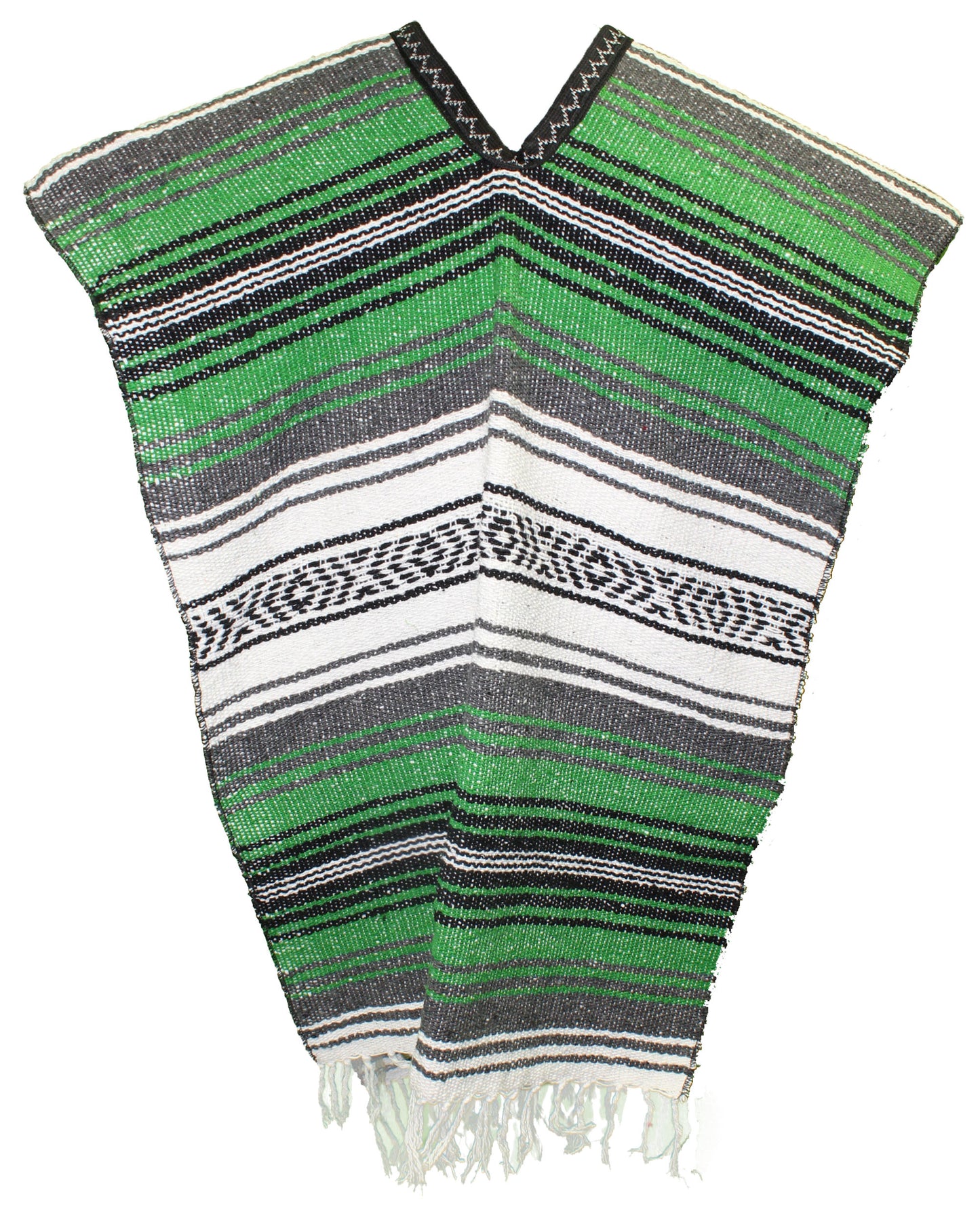 SIDREY Traditional Mexican Poncho - Green