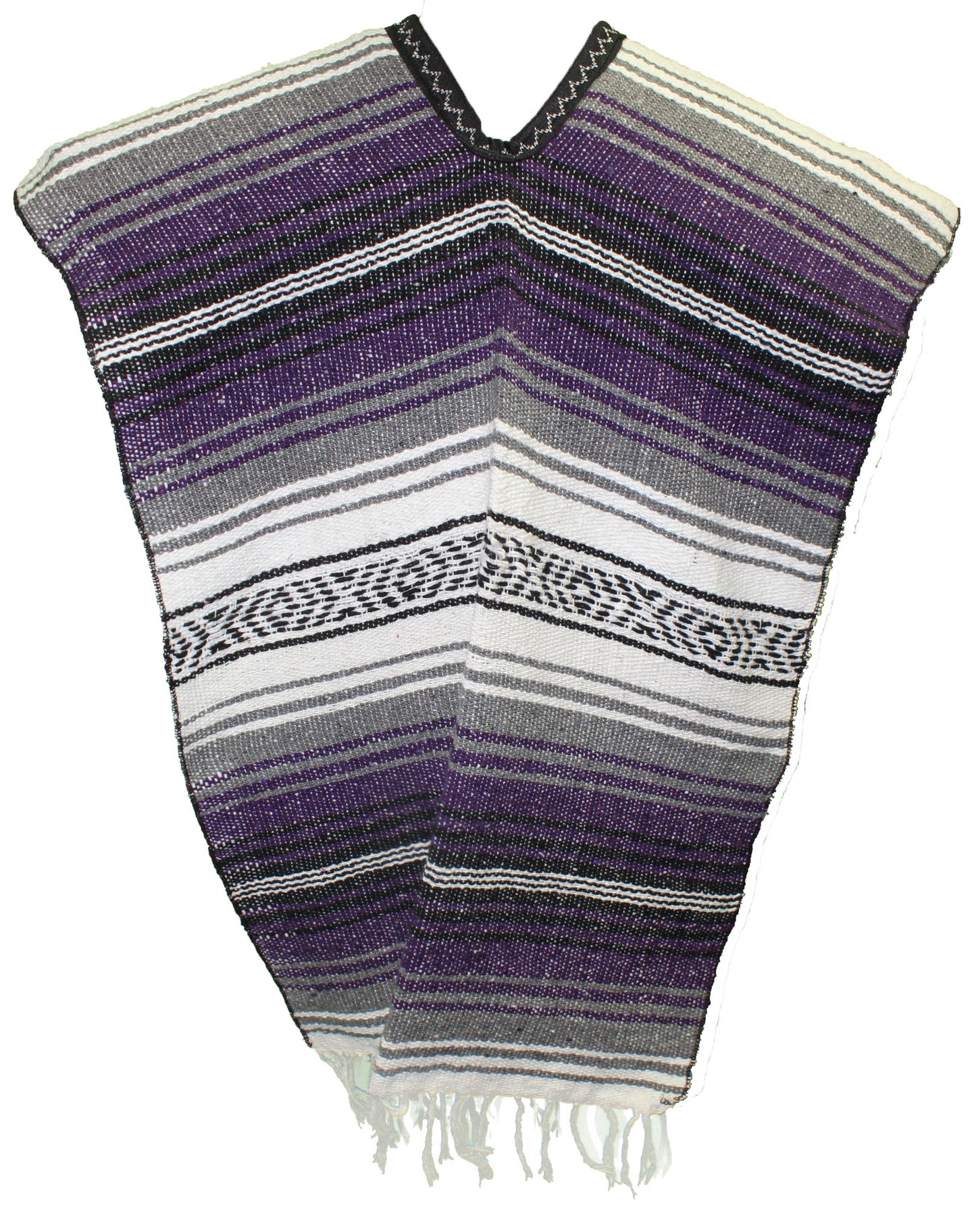 SIDREY Traditional Mexican Poncho - Purple