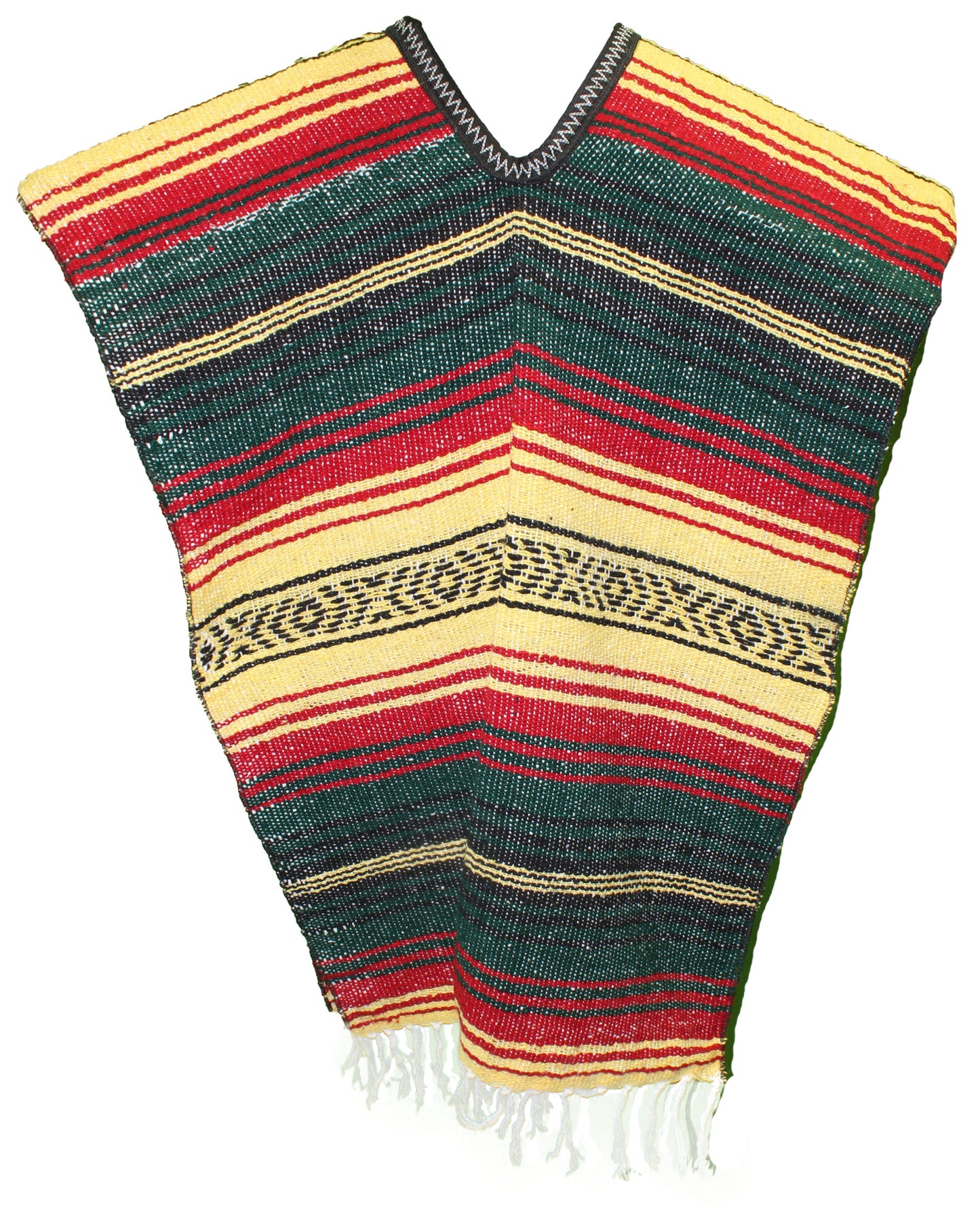 SIDREY Traditional Mexican Poncho - Rasta