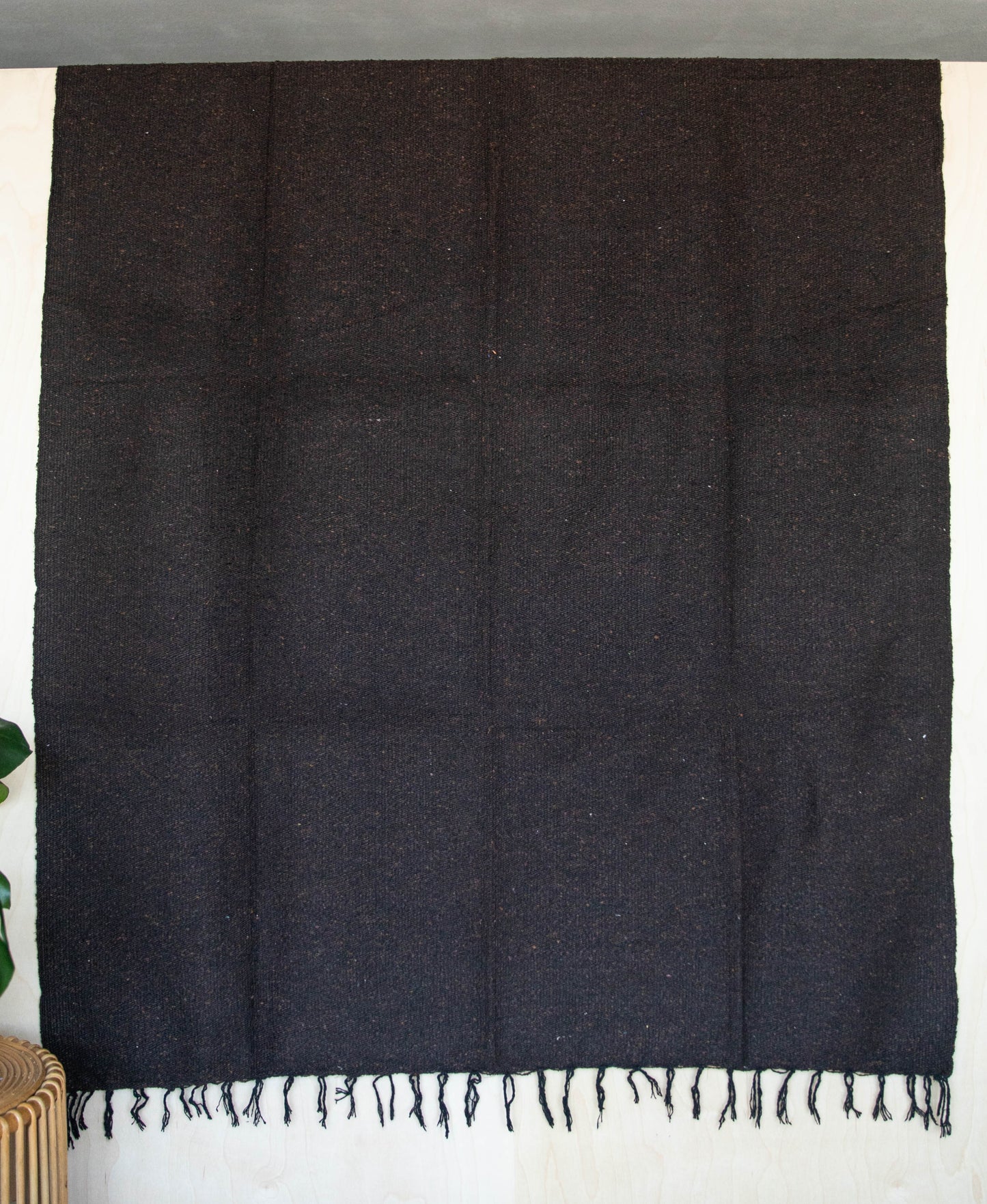 Solid Woven Color Mexican Blankets - Dark Brown