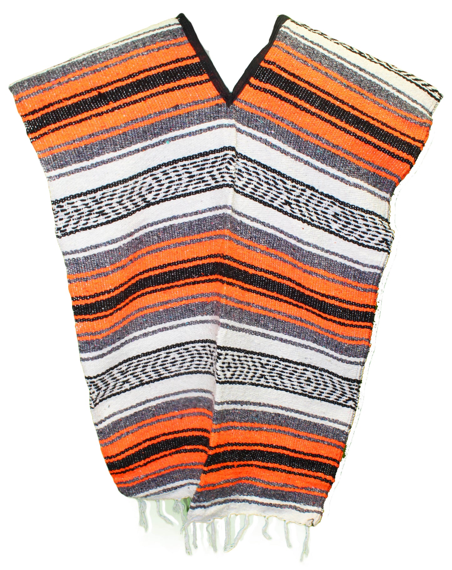 SIDREY Traditional Mexican Poncho - Orange