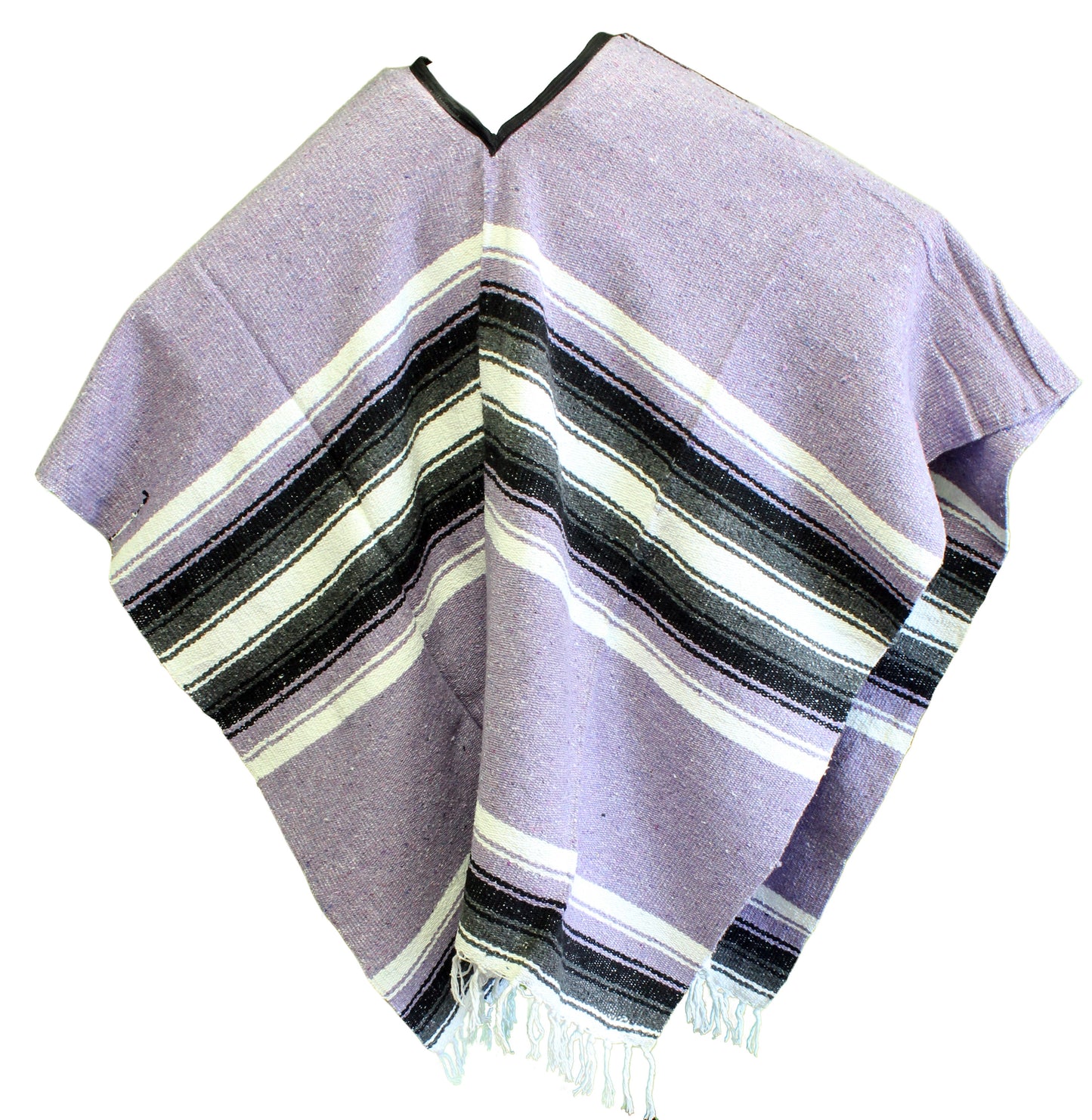 Wide Western Mexican Poncho - Lavender