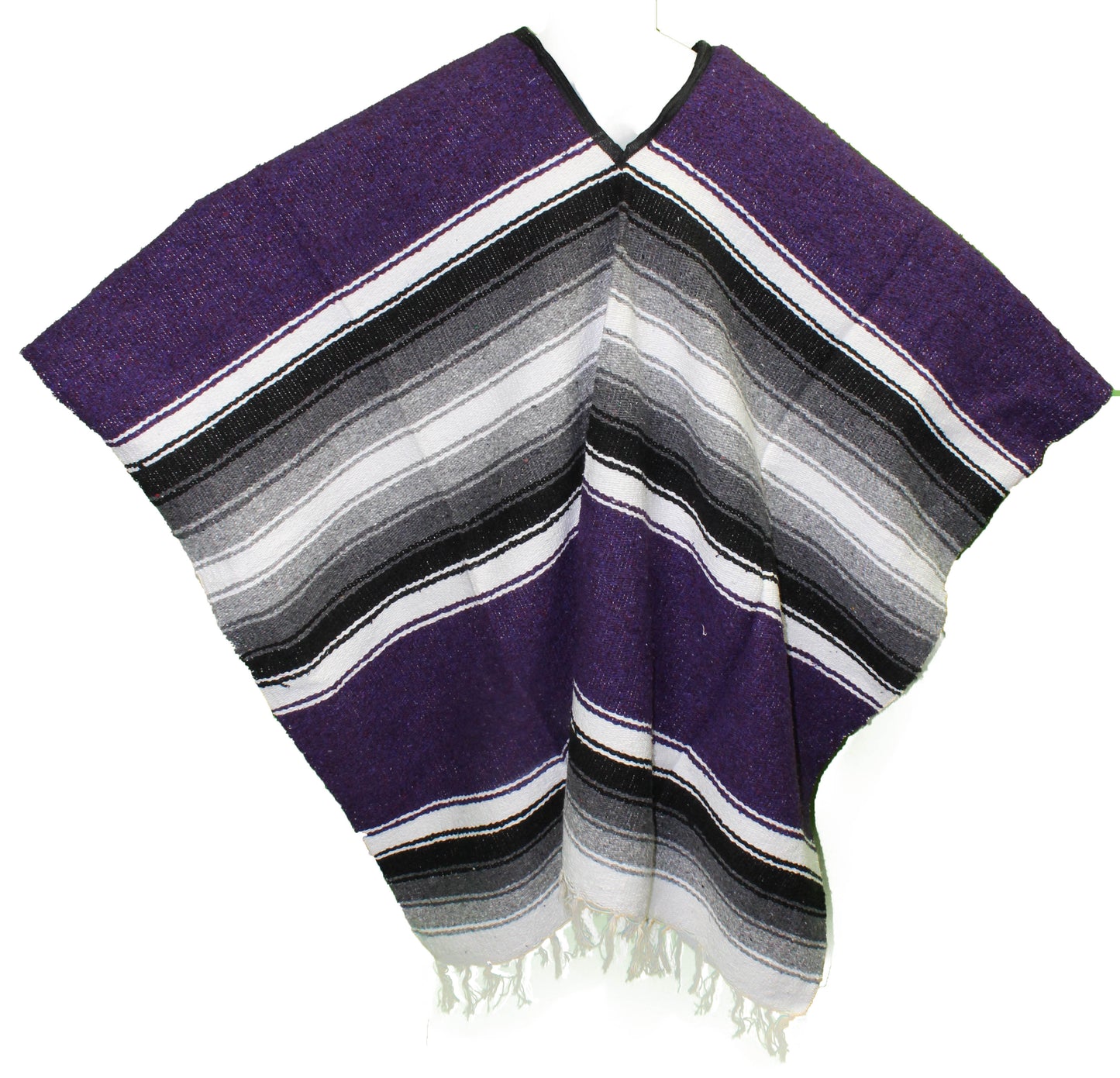 Wide Western Mexican Poncho - Purple