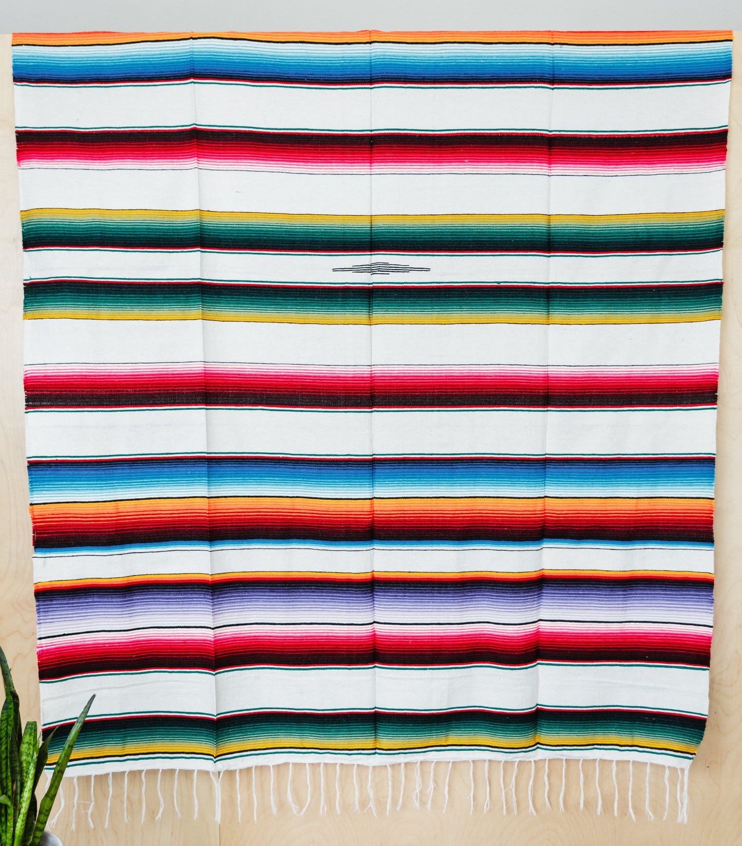 Serape Mexican Blankets - Multi White
