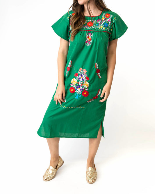 Shop the best hand-embroidered women's Mexican dress with floral details